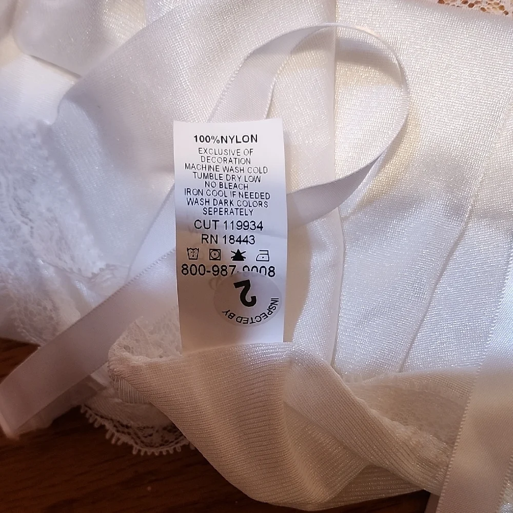 Little Girls toddler baby, size 4 adjustable slip under garment nylon White bow